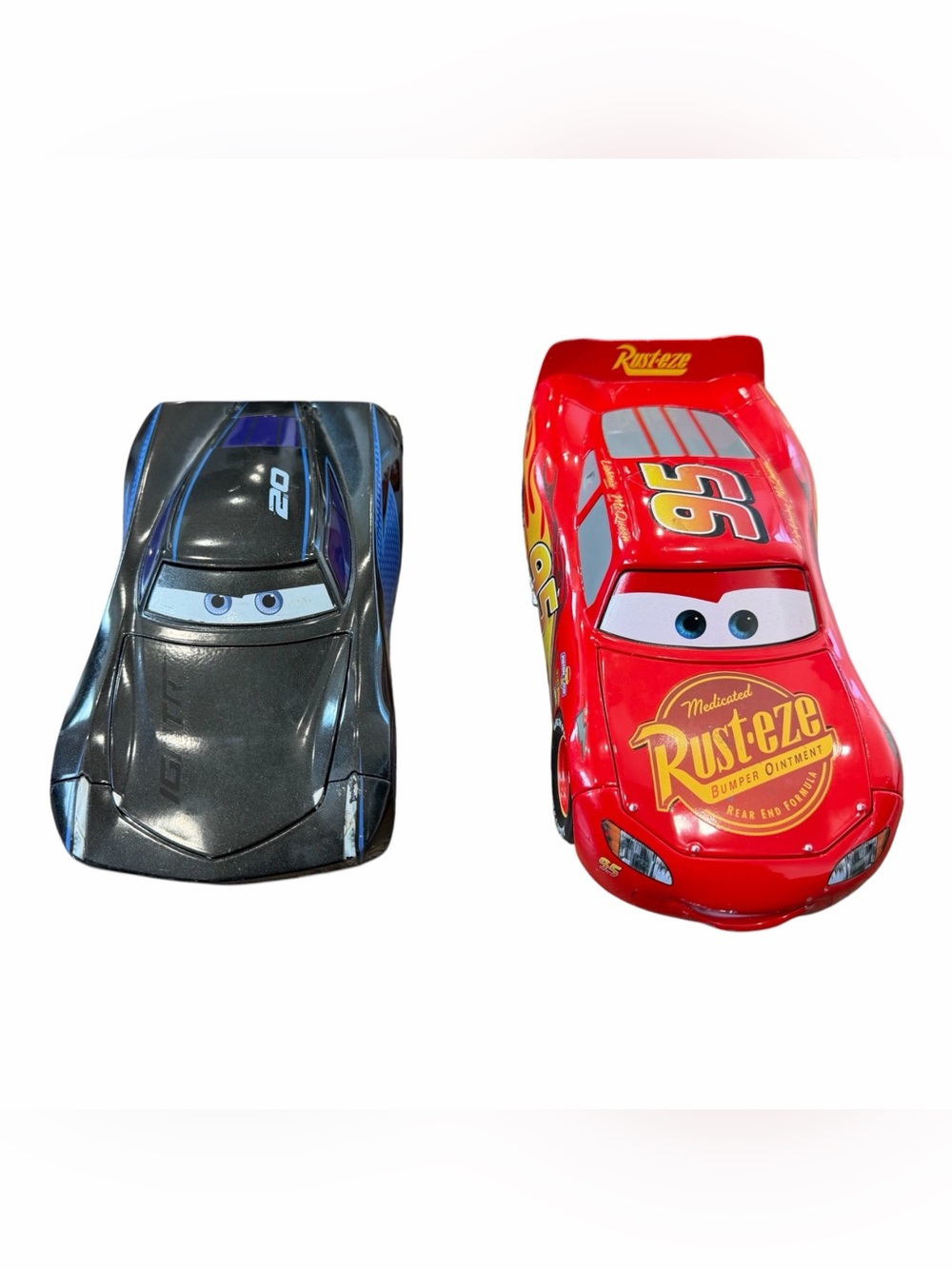 Disney Cars Lightening Mcqueen & Jackson Storm, Large Die Cast Collectibles